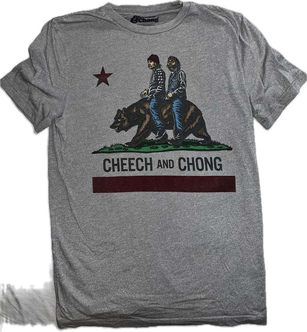Cheech & Chong Graphic T-Shirt Size M Gray California Bear